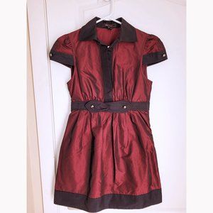BCBGMaxAzria Iridescent Dark Red Dress (4)